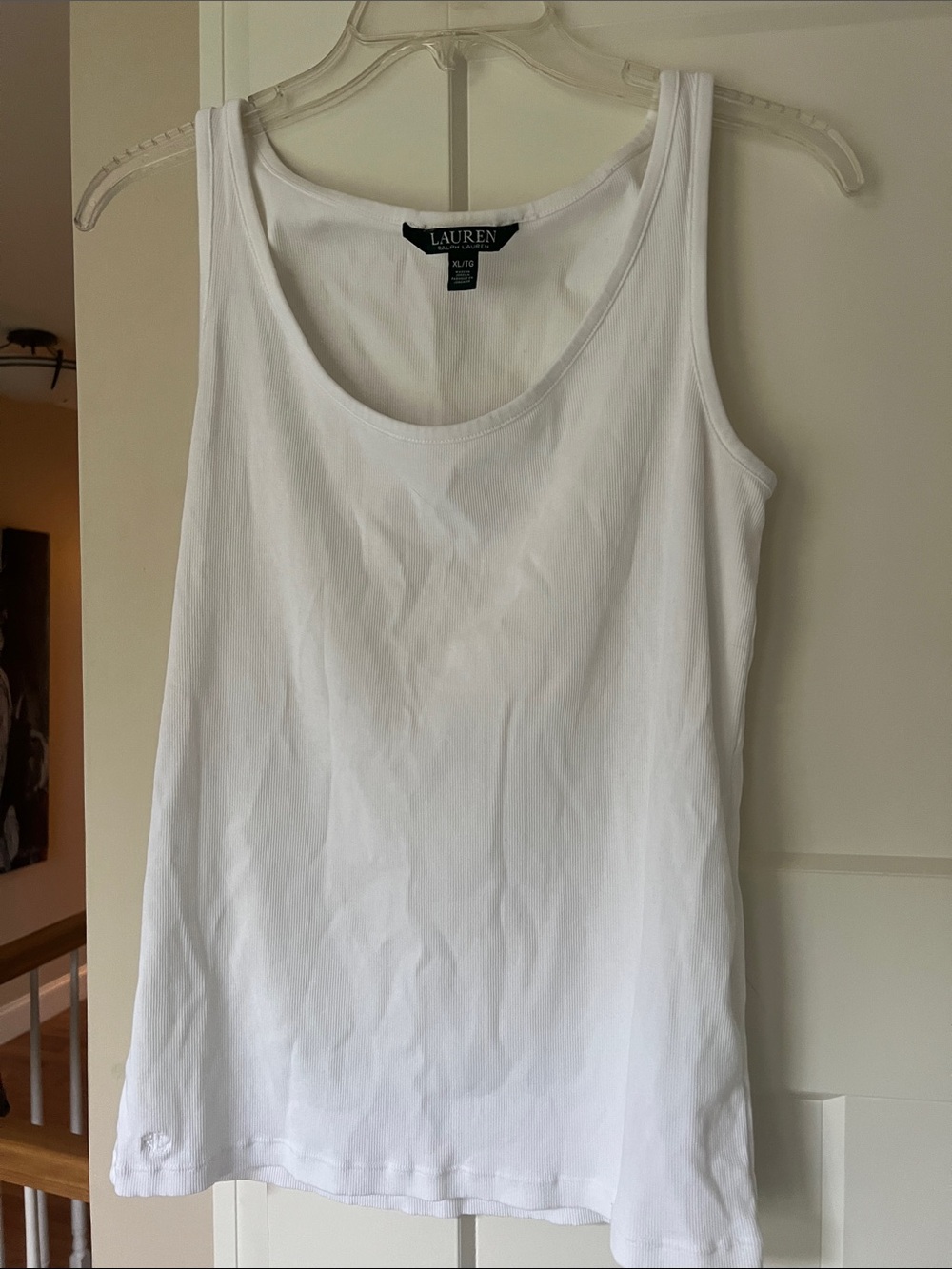 Lauren Ralph Lauren Women's White Scoop Neck Tank